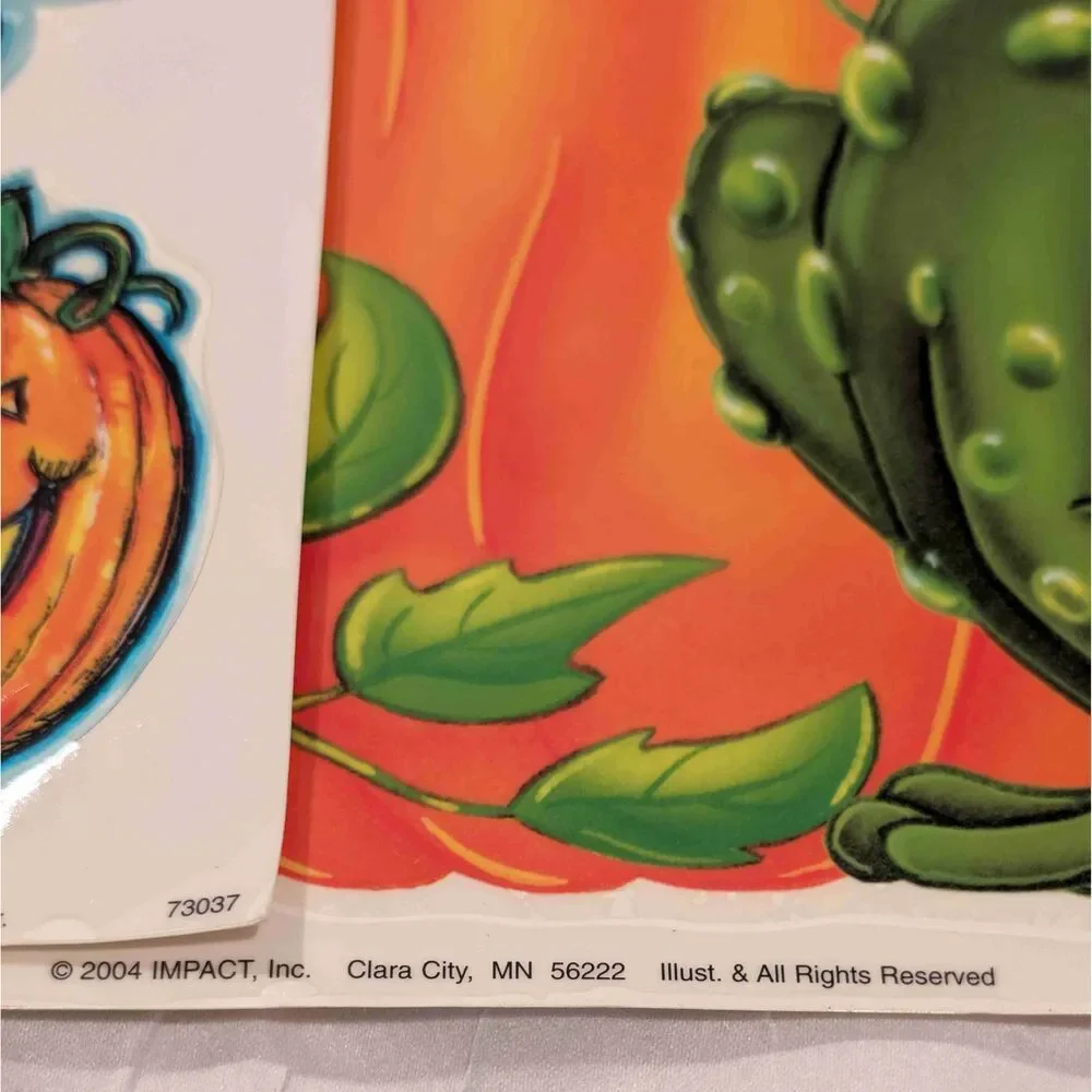 Vintage Halloween Ghost Pumpkin Window Clings Home School Activities Craft